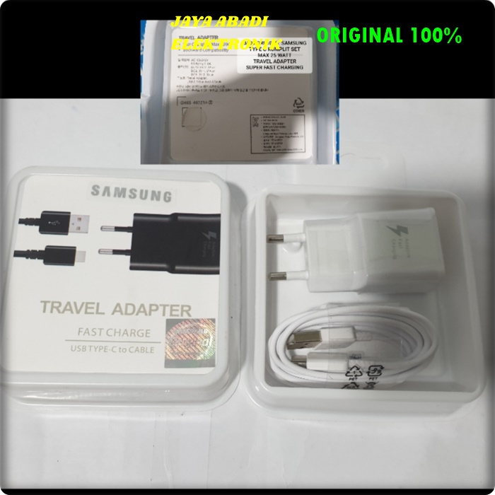 J06 SAMSUNG ORIGINAL ADAPTOR CHARGER 25 WATT KABEL DATA USB TYPE C TIPE.C FAST CHARGING FLASH QUICK CAS CASAN J06  samsung ori 100% 25 watt w kabel data usb tipe c type adaptive fast charging adaptor travel adapter androit cas casan quick charge quallcomm