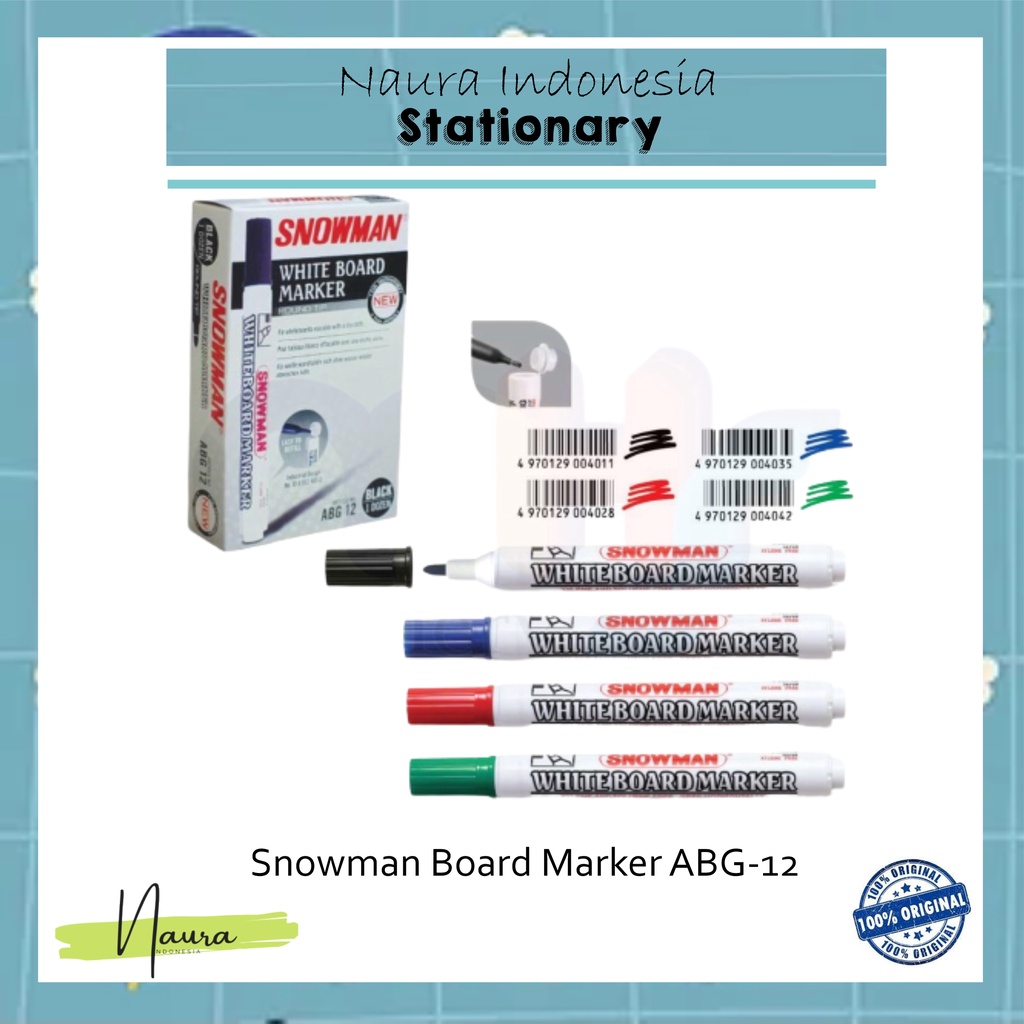 

Snowman Board Marker ABG-12 | Spidol Snowman White Board ABG-12