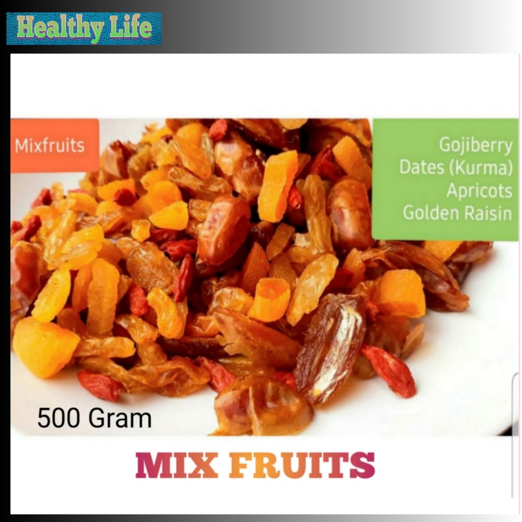 

MIX DRIED FRUITS 500gr DRIED FRUITS MIX BUAH KERING APRICOT GOJIBERY GOLDEN RAISIN KURMA