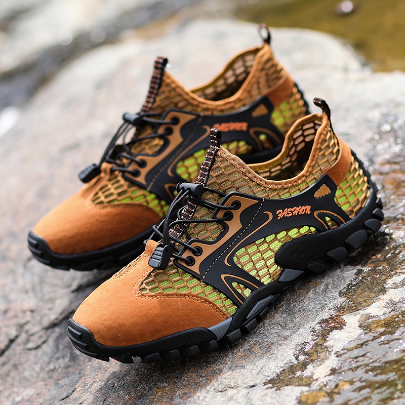 COD Sepatu Sandal Hiking Pria Olahraga Tali Waterproof Gunung Mendaki Antislip Keren Bernapas Musim Panas 034