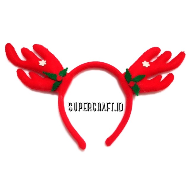 PO 3 HARI Bando Rusa Natal Snow Salju Merry Christmas Glitter Blink Rudolph Raindeer