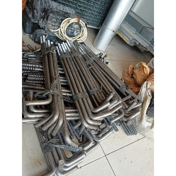 Besi angkur L St 41 (3/4" x60mm)/19mmx60mm/2mur +1ring