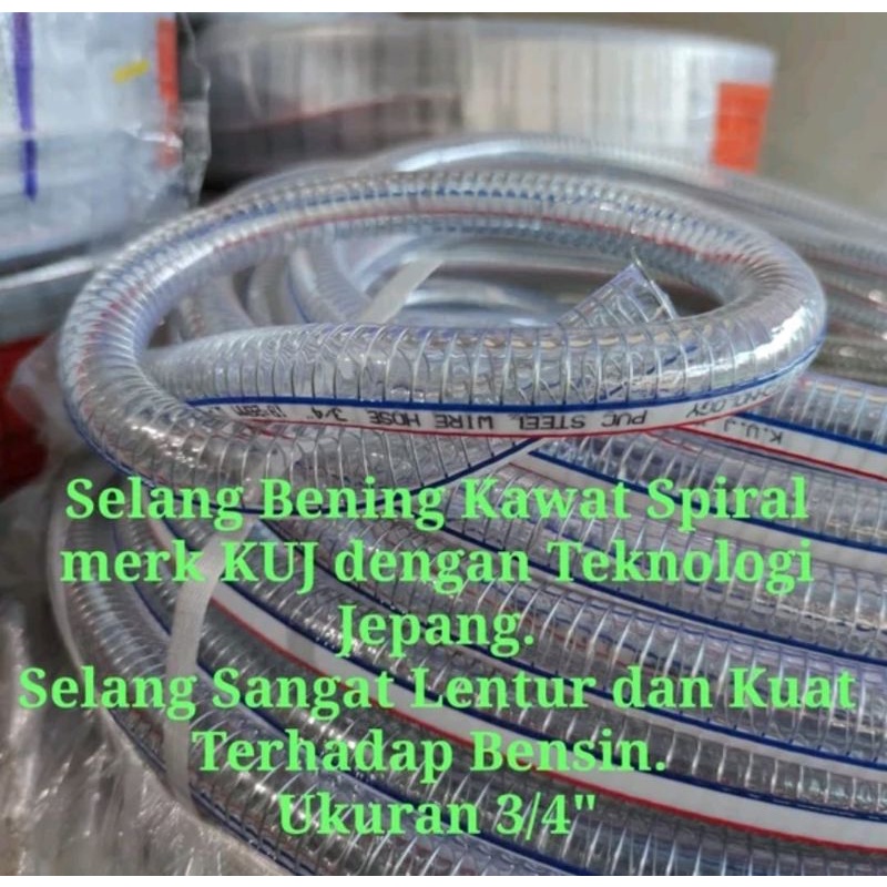 Jual Harga Per Meter Selang Spiral Kawat Selang Bening Pertamini Manual