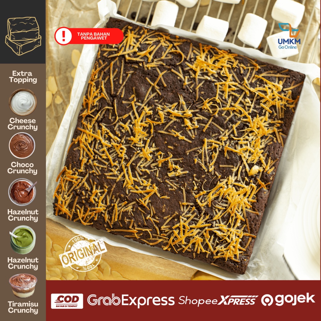 

Brownies Fudgy-Brownies Panggang Keju /FREE TOPPING/ Brownis Bakar / Brownies panggang / Instant / Express / COD