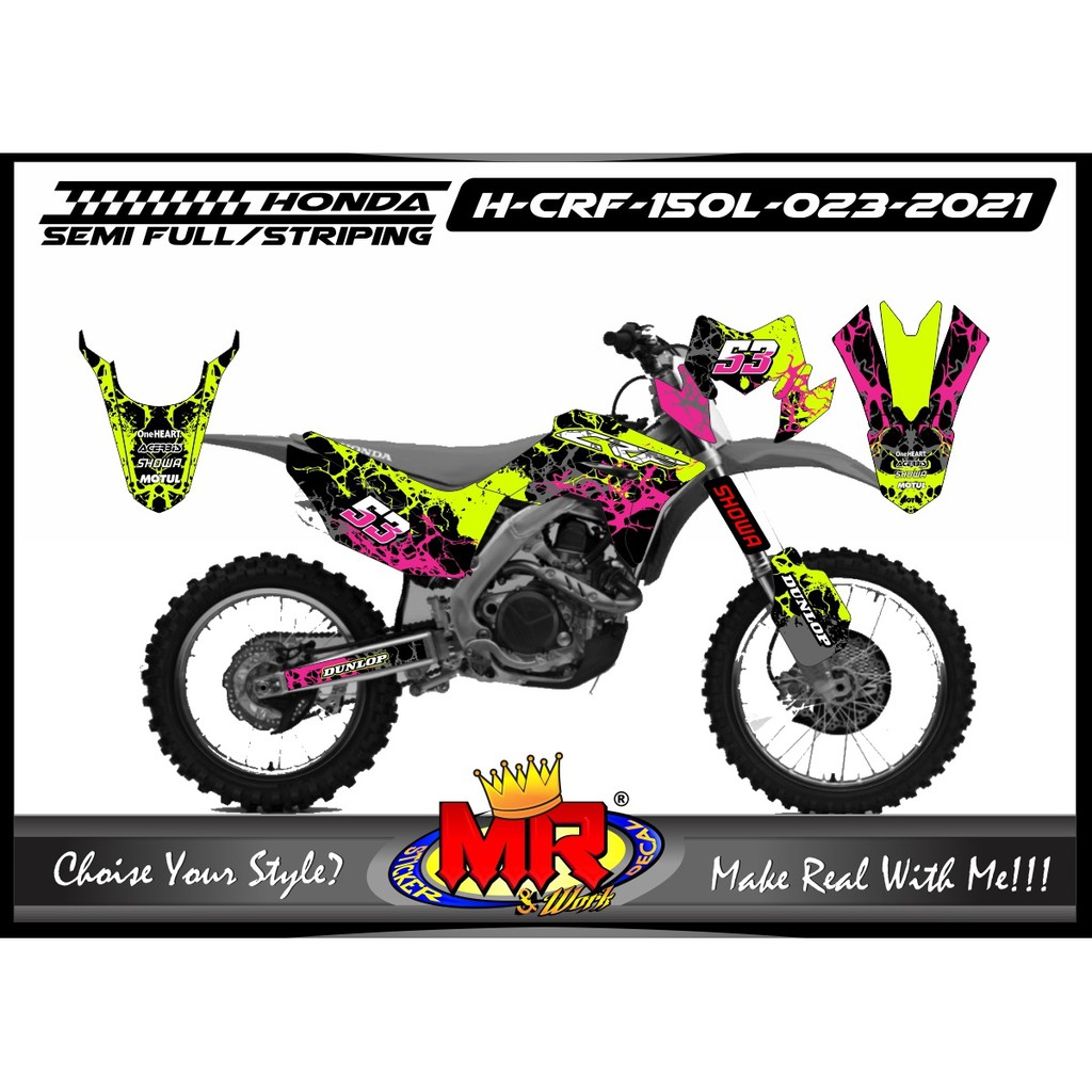 Decal Motor Honda CRF 150 L Premium Decal Grafis Race Track Modifikasi