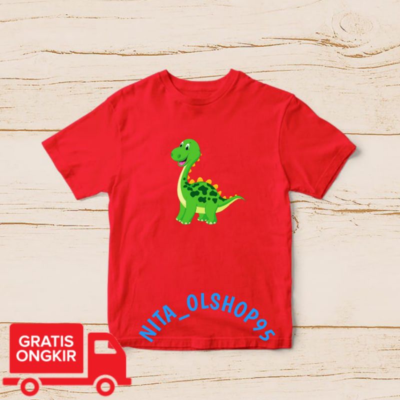 baju anak karakter lucu, baju anak dinosauros kids