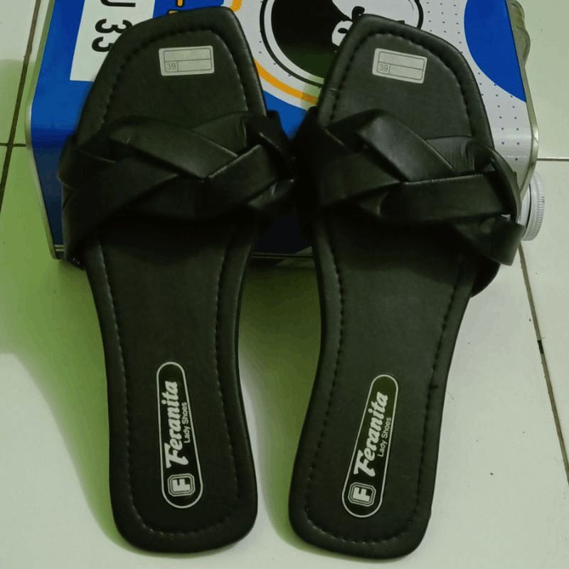 Sandal Wanita Sandal Teplek Slip Kepang