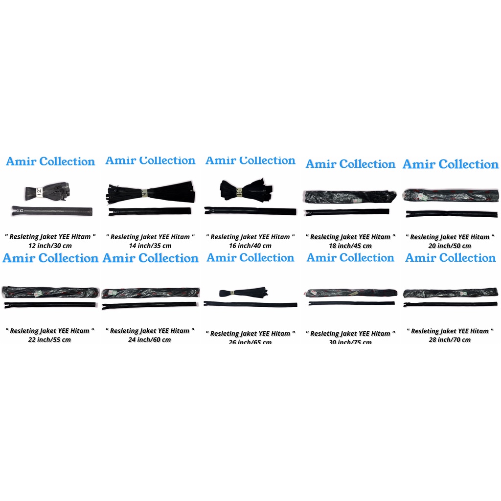 [ Eceran ] Resleting Jaket YEE Hitam