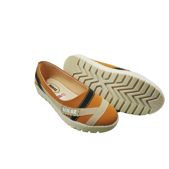 Sepatu Slip On Motif Garis Warna Kunyit S01R01B1 / Sepatu Wanita / Sepatu Slip On / Sepatu Flat