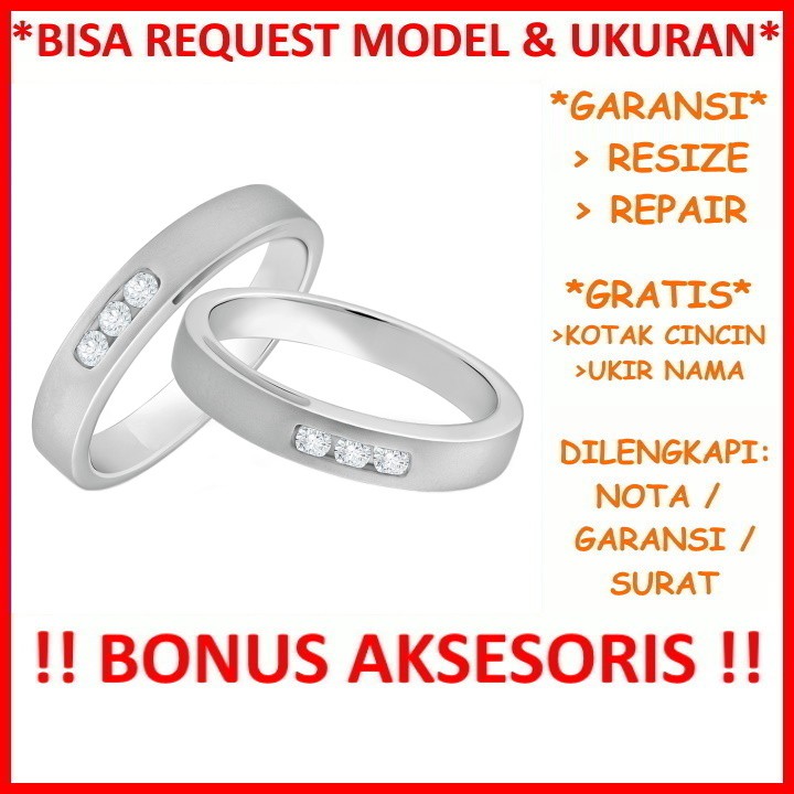 Gratis Ukir Nama Garansi Silver Asli Bisa Pesan Model Cincin Kawin Couple Perak Tunangan Nikah Id540