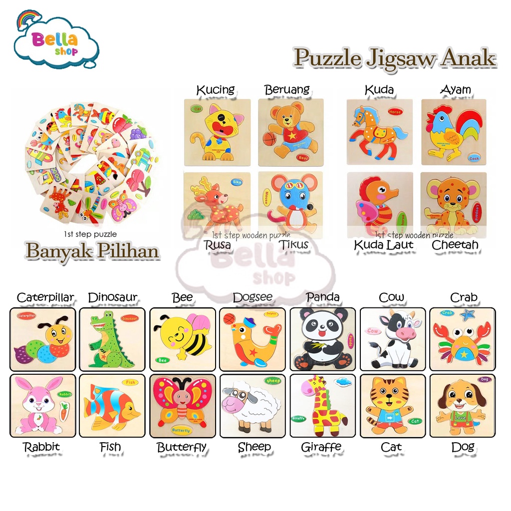 1ST STEP Puzzle Anak Mainan Puzzle Kayu Anak Puzzle Jigsaw Anak-BELLA SHOP