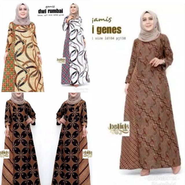Gamis dwi genes - gamis dwi rumbai || gamis batik kombinasi