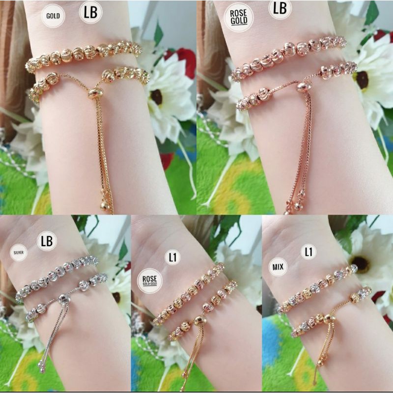 Gelang serut biji lada mix rose gold Xuping N01102004