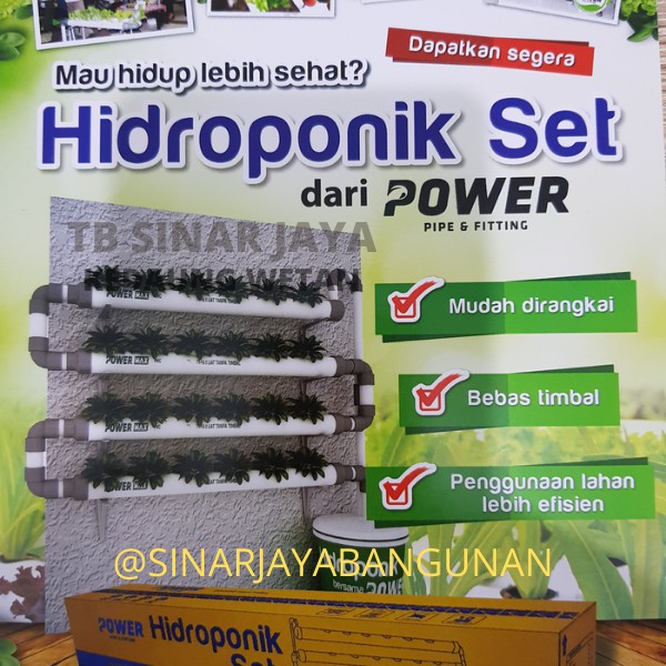 PIPA Hidroponik, Hidroponic, Hydroponic POWER (1 SET) ANTI TIMBAL / HIDROPONIK SET POWER