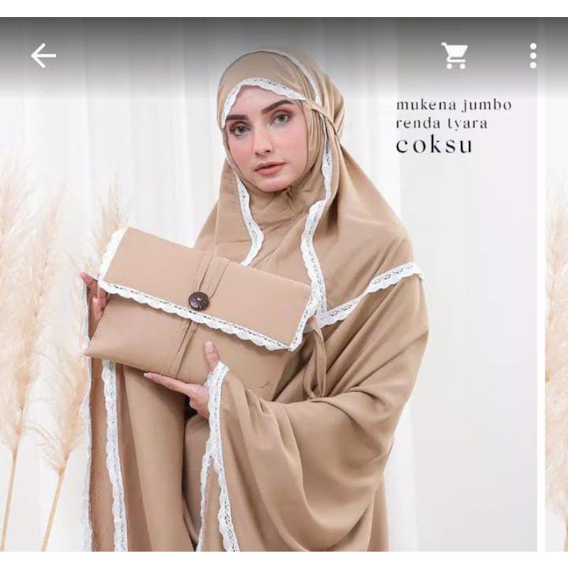 mukena renda tyara warna coksu