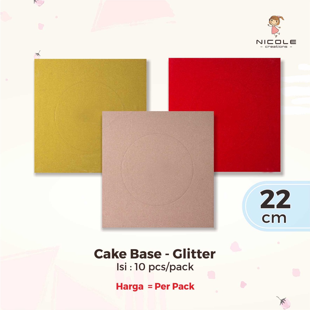 Jual Cake Base Tatan Kue Alas Kue Bottom Glitter Cake Cm By Nicole Creation Shopee Indonesia