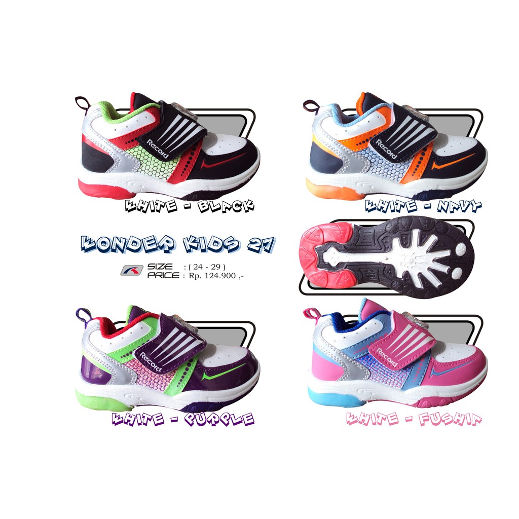 RECORD SHOES WONDERKIDS 27 SEPATU ANAK SEPATU LAMPU
