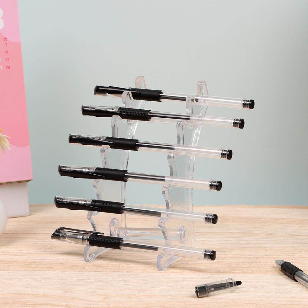 Preva 6-slot Tempat Alat Tulis Brush Holder 6-Layer Stand Clear Display Stand