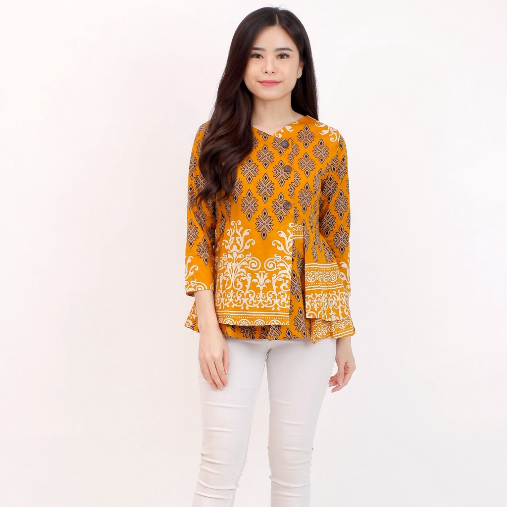 Batik wanita - Atasan blouse batik wanita fashion 184 SG-YELLOW D