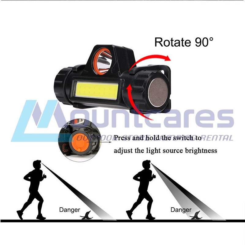 Headlamp Waterproof High Power COB Recharge Senter Kepala Led COB Super Terang Bermagnet