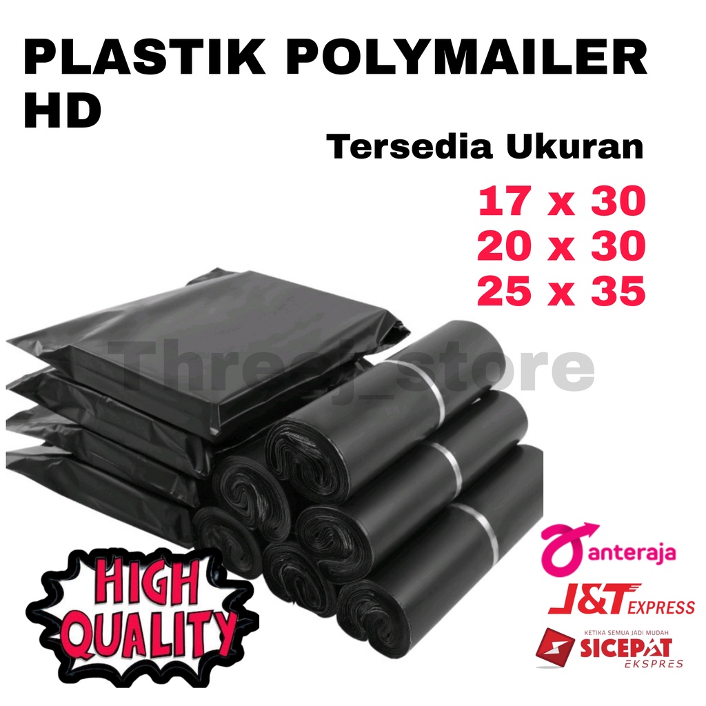 Jual Plastik Polymailer Hitam Hd Olshop 1 Roll Isi 100 Pcs Shopee Indonesia 8529