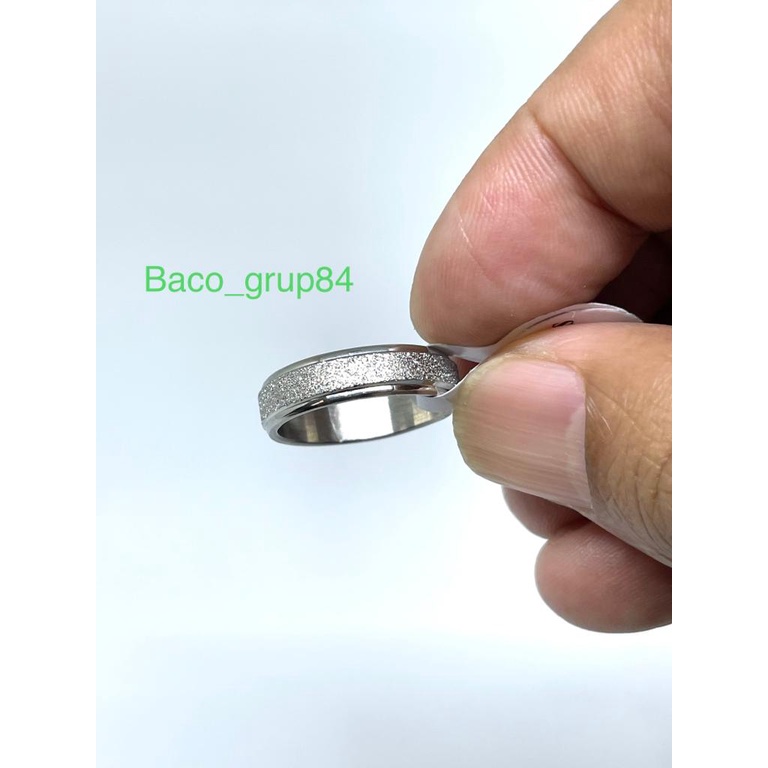 Cincin Titanium Pasir Putih Cincin Tunangan Cincin Kawin P10 Anti Karat Awet Lama