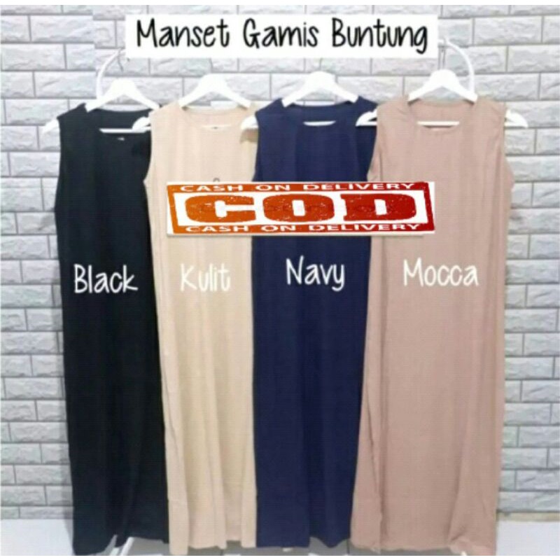 Manset Gamis Bahan Kaos Buntung