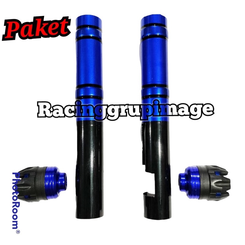 COVER SHOK SHOCK PLUS JALU AS RODA DEPAN MATIC HONDA BEAT,VARIO,SCOOPY,GENIO DAN YAMAHA MIO XEON SOUL FINO - BIRU