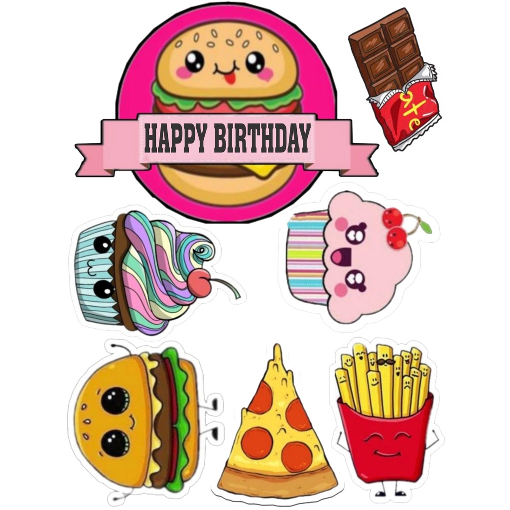 

HIASAN KUE CUSTOM JUNKFOOD TOPPER CAKE CUSTOM TOPPER ULANG TAHUN TOPPER ULTAH
