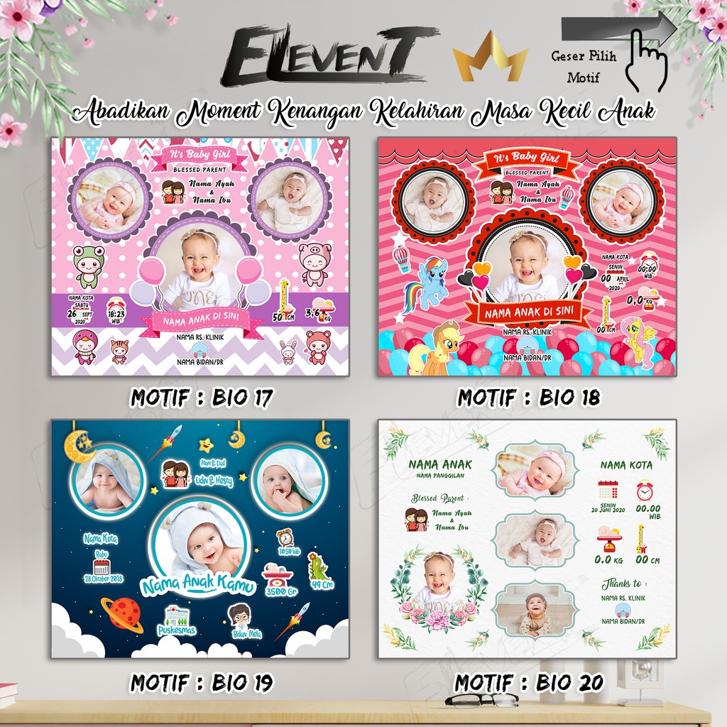 Miliki Softfile Biodata Bayi Data Kelahiran Anak Harga Terjangkau Banyak Pilihan 182 Motif Unik Tinggal Cetak Sendiri Desain/Setting Foto Baby ubah wajah / muka Pajangan Walldecor Pigura Happy Birthday Ultah Ulang Tahun Ucapan Tasyakuran Aqiqah Murah