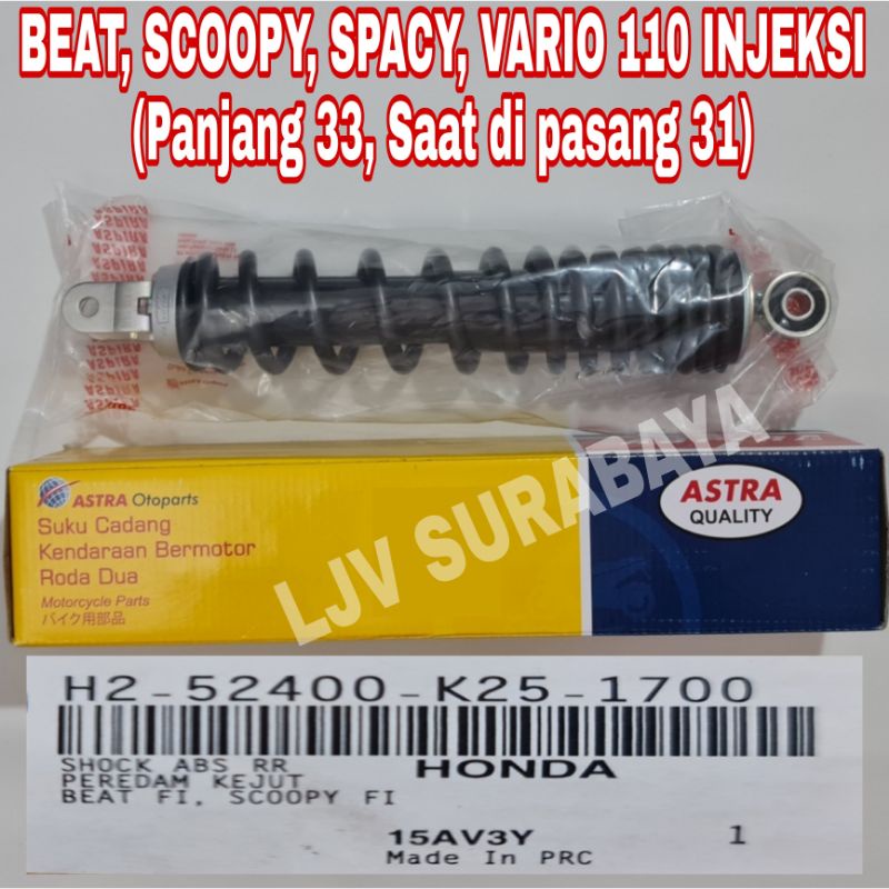 SHOCK BREAKER BELAKANG HONDA BEAT FI SCOOPY SPACY VARIO 110 ORIGINAL ASPIRA - K25