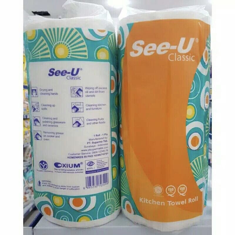 Tisu kitchen SEE -U Kithchen Dapur Towel Roll classic 1ply 130 sheets / TISU MINYAK GORENG HARGA TERMURAH