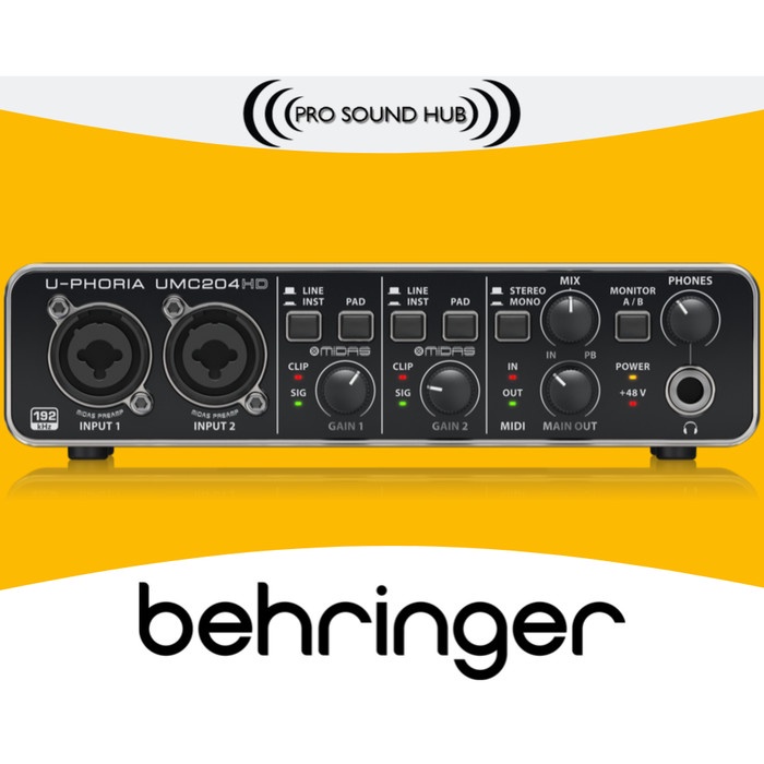 Behringer UMC204HD UMC204 UMC-204 UMC 204 HD Soundcard USB Interface