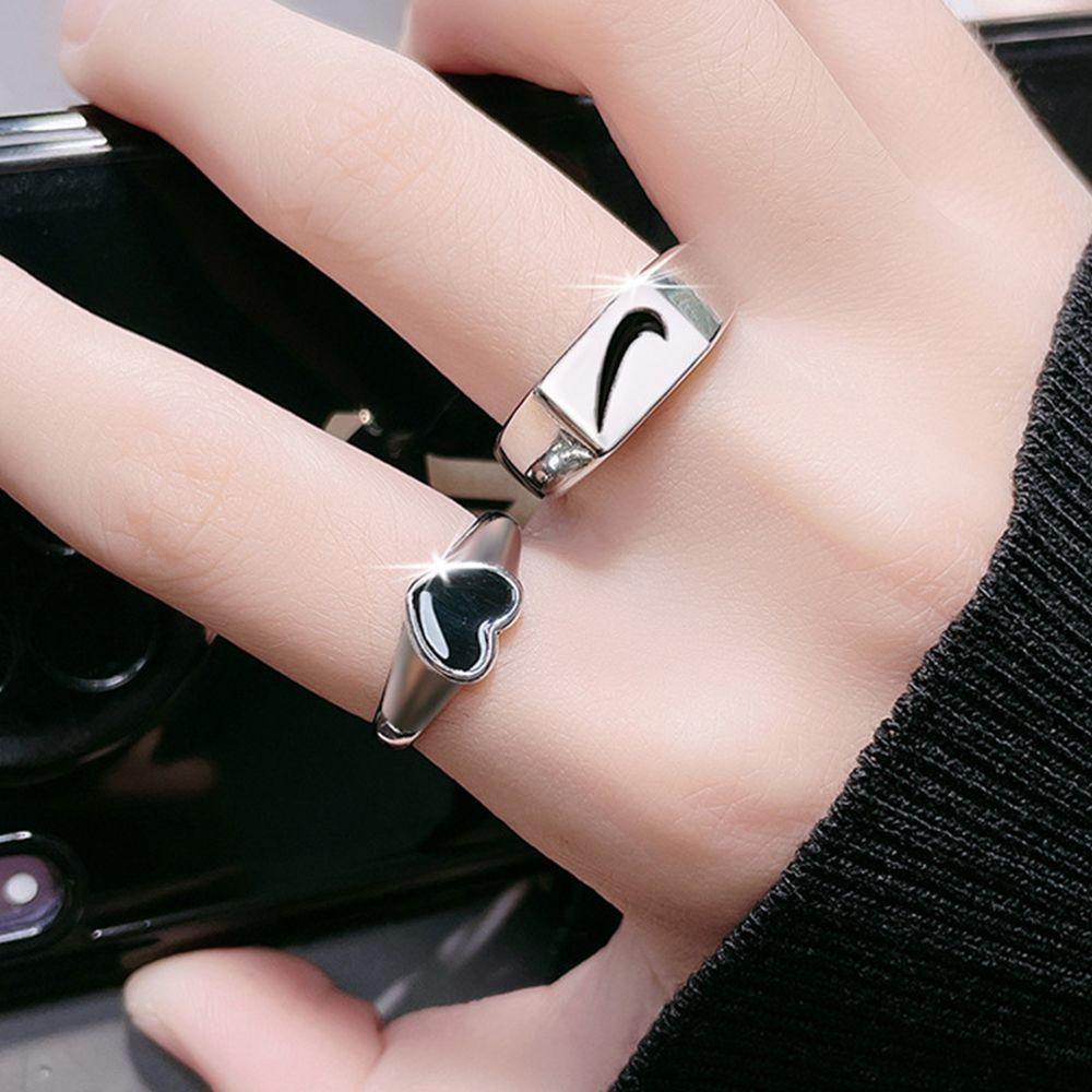 Mxbeauty Cincin Jari Buckle Adjustable Bahan Stainless steel Gaya Vintage Korea Untuk Wanita