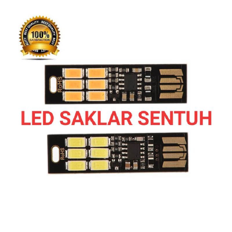 Led usb saklar sentuh 6 mata led lampu darurat lampu tidur lampu camping