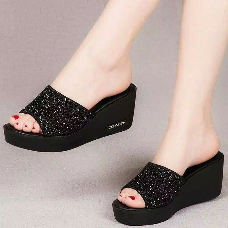 Wedges Sofiya wanita terbaru/Wedges sofiya/Wedges Sofiya kekinian/Wedges trendy/Wedges slop wanita/w