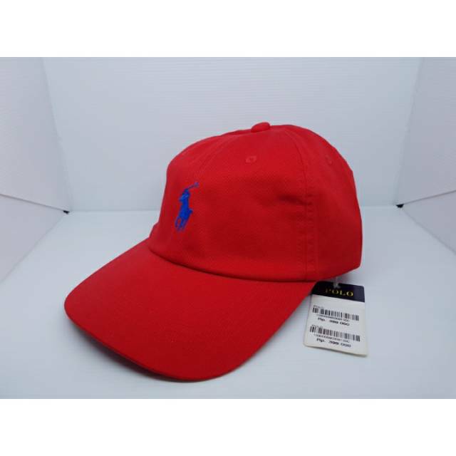Topi POLO Merah Leather Strap Original