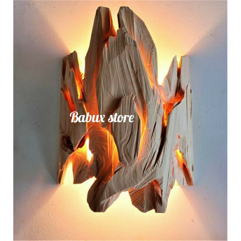 Lampu hias akar jati unik