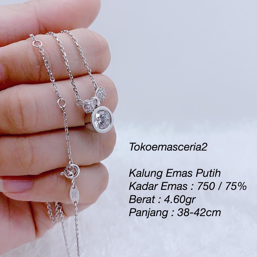 Kalung Emas Putih Set Liontin