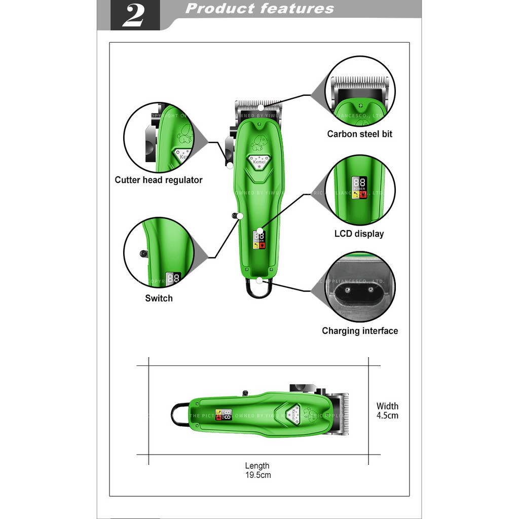 Alat Cukur Hewan peliharan Pet Clipper Kemei Km A99 Rechargeable