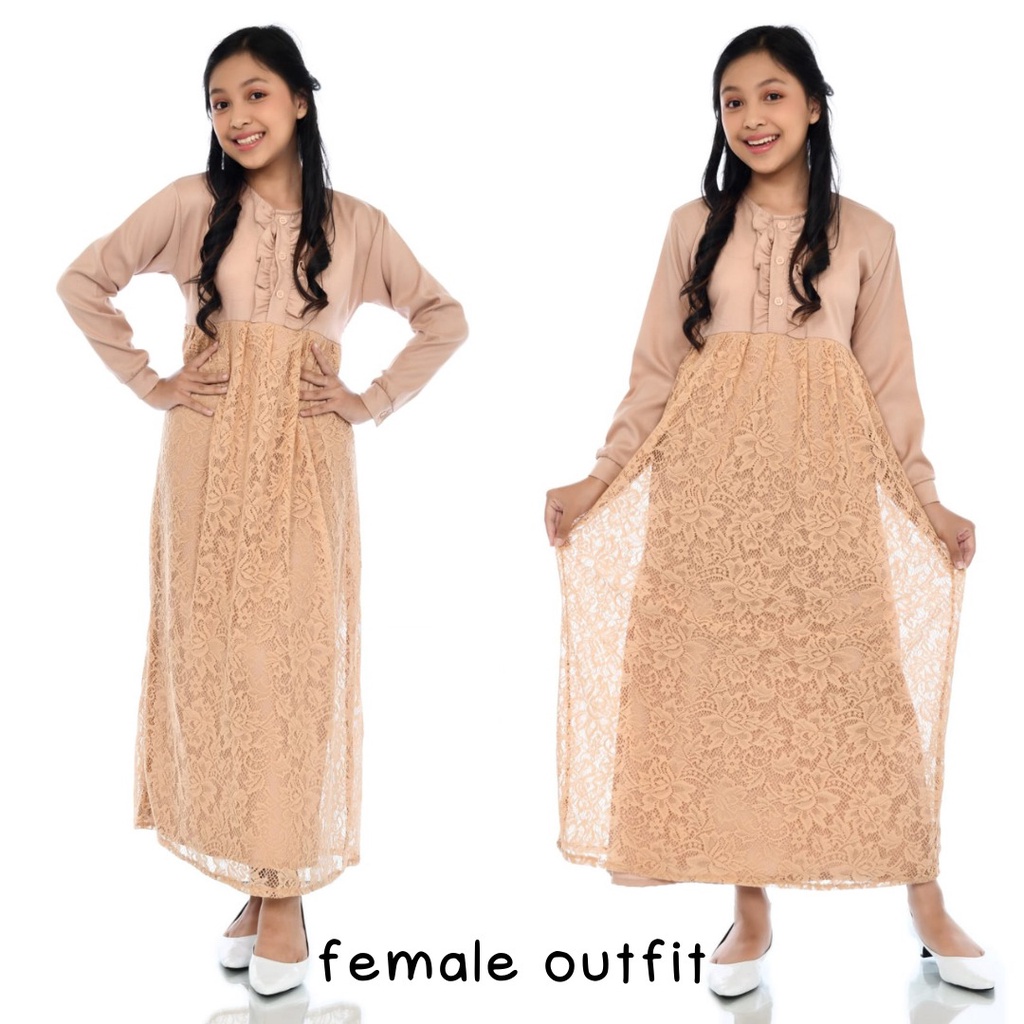 GAUN BROKAT - DRES 4-12 TAHUN KOMBINASI BROKAT