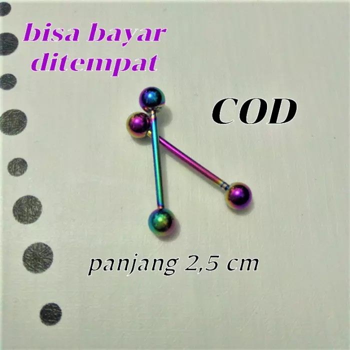 2 pcs Anting serbaguna  3 warna 3 ukuran bahan stainless steel