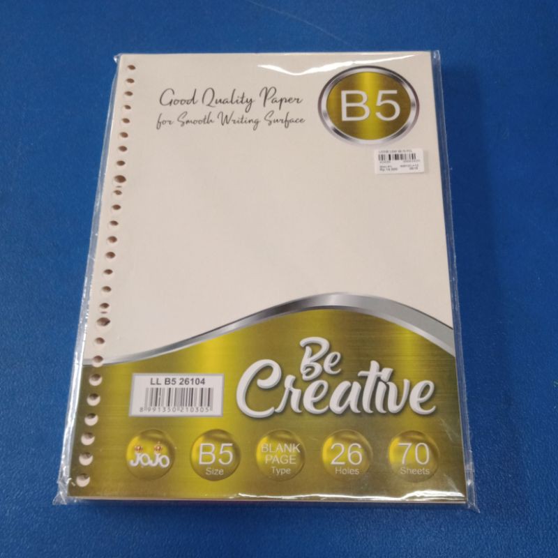 

Loose Leaf Polos Jojo B5 70 Sheets LL B5 26104