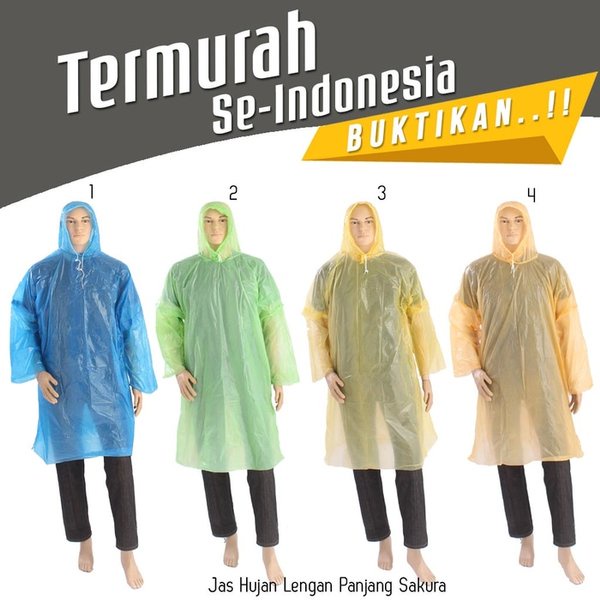 Jas Hujan plastik Poncho PE murah merk Nusantara