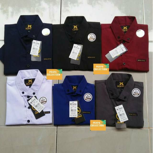 Kemeja Anak laki-laki warna polos Lengan Pendek  Size 1-10 Tahun -