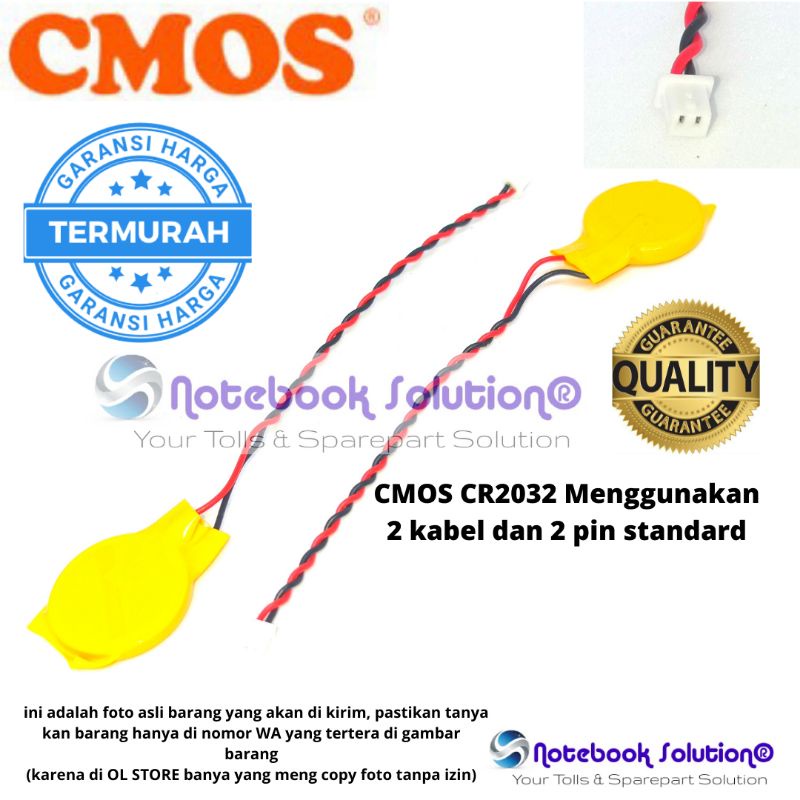 Baterai Battery CMOS BIOS Laptop Notebook CR2032 Soket Kabel - 3 Vol