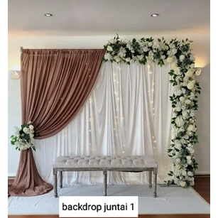 backdrop lamaran background tunangan doubel layer rempel gelombang juntai satu