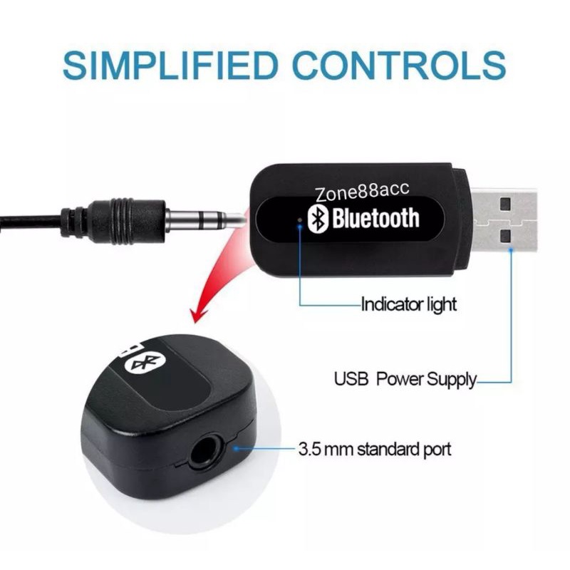 USB Bluetooth Receiver Wireless coneter Adapter 3.5mm