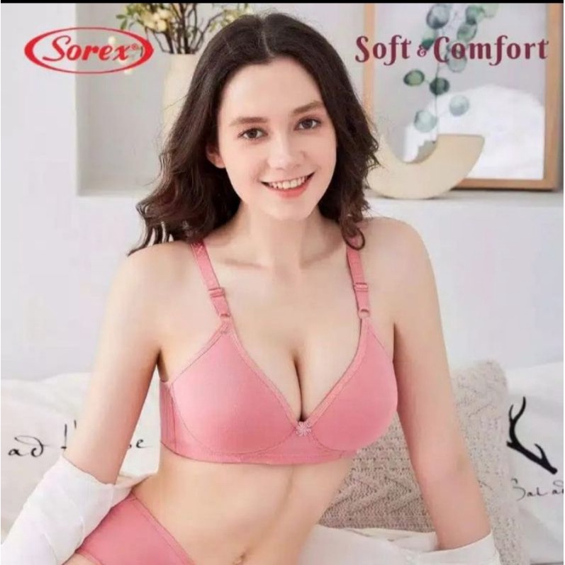 Bra Sorex Soft dan Comfort 17228 Busa tanpa kawat Cup besar