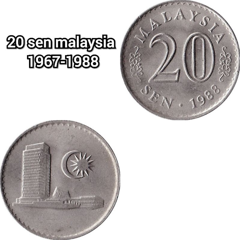koin malaysia 20 sen gedung 1967 sampai 1988
